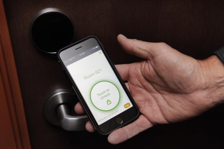 DENVER, CO. - AUGUST 18: Many hotels in the Denver area, such as The Curtis in downtown Denver, are upgrading to the digital key, which uses a customer's smartphone to open the door to their room or using the elevator or other amenities. (Photo By Kathryn Scott/Special to The Denver Post)